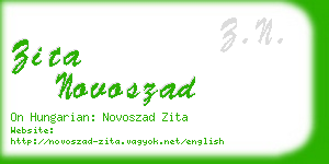 zita novoszad business card